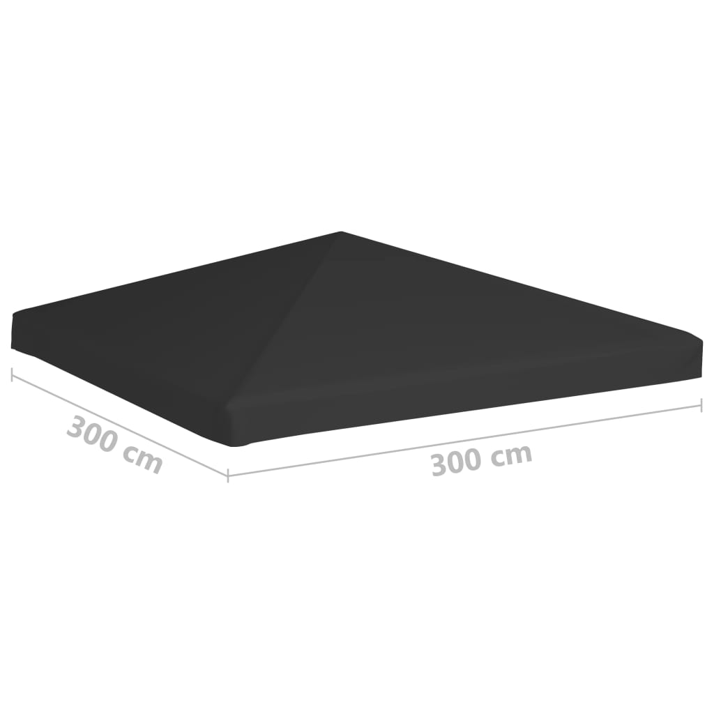 vidaXL Κάλυμμα για Κιόσκι Μαύρο 3 x 3 μ. 270 γρ./μ²