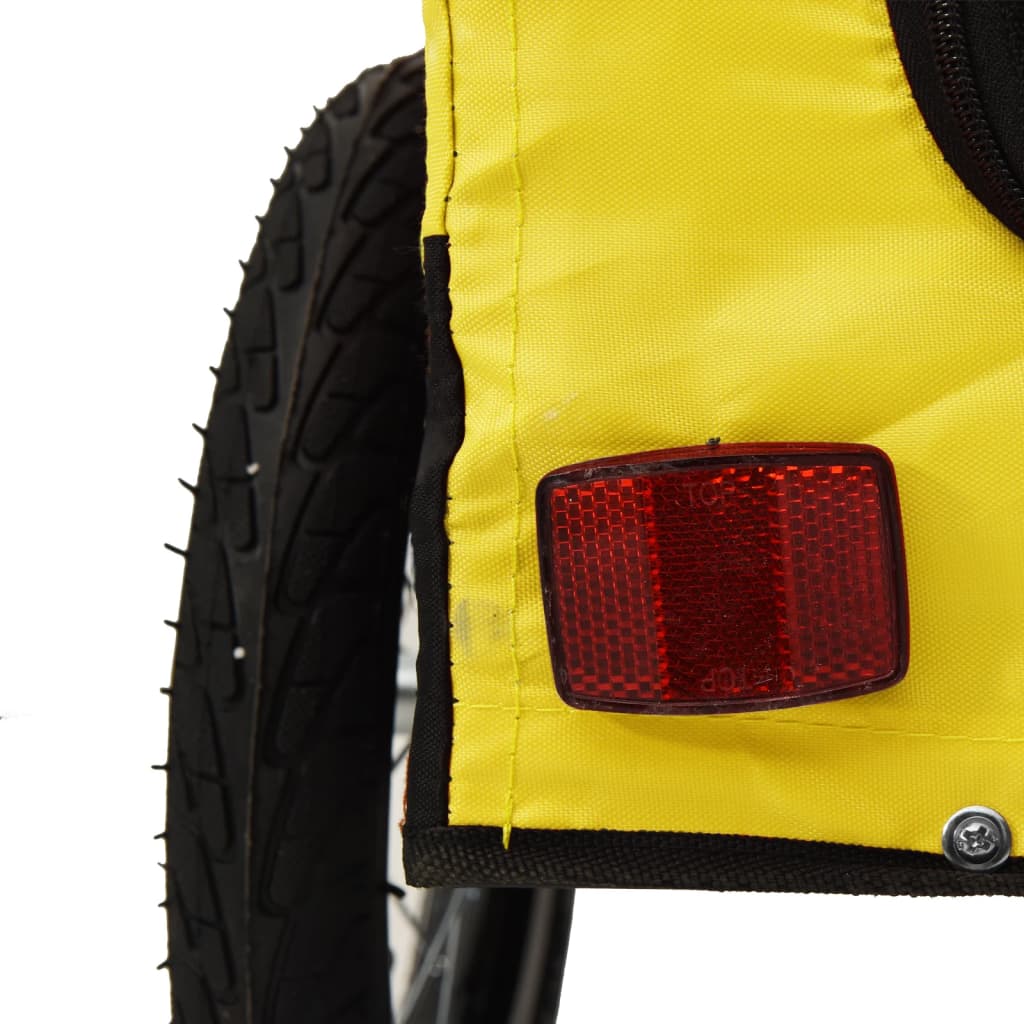 vidaXL Τρέιλερ Ποδηλάτου Κατοικίδιων Κίτρινο/ΜαύροOxford/Σίδηρο