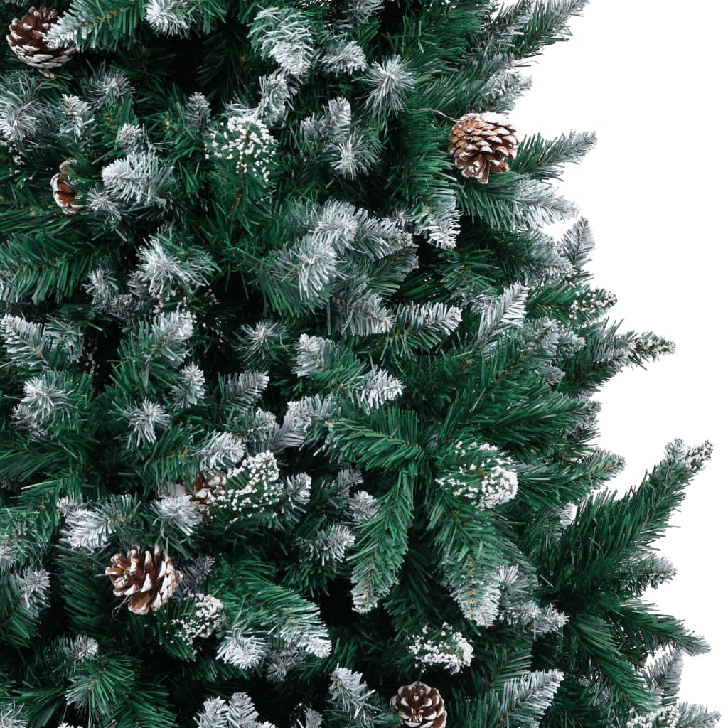 vidaXL Χριστουγεννιάτικο Δέντρο 210 εκ. με Κουκουνάρια/Λευκό Χιόνι