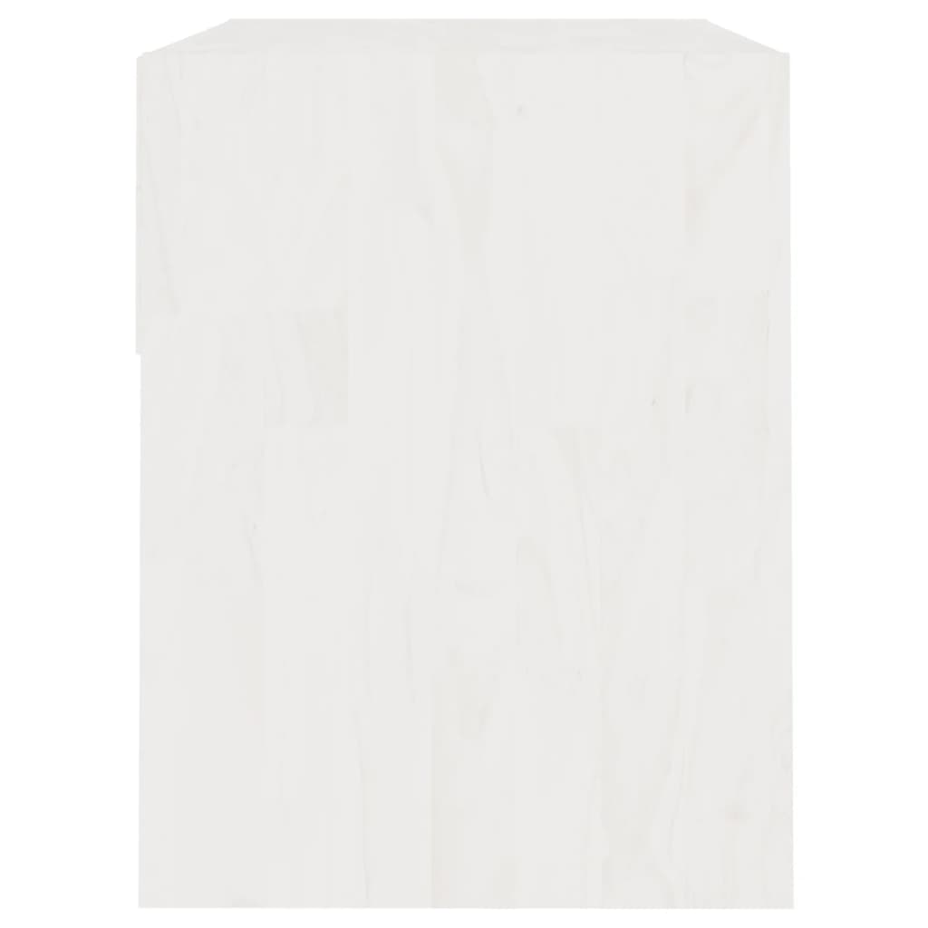 vidaXL Κομοδίνο Λευκό 40 x 31 x 40 εκ. από Μασίφ Ξύλο Πεύκου