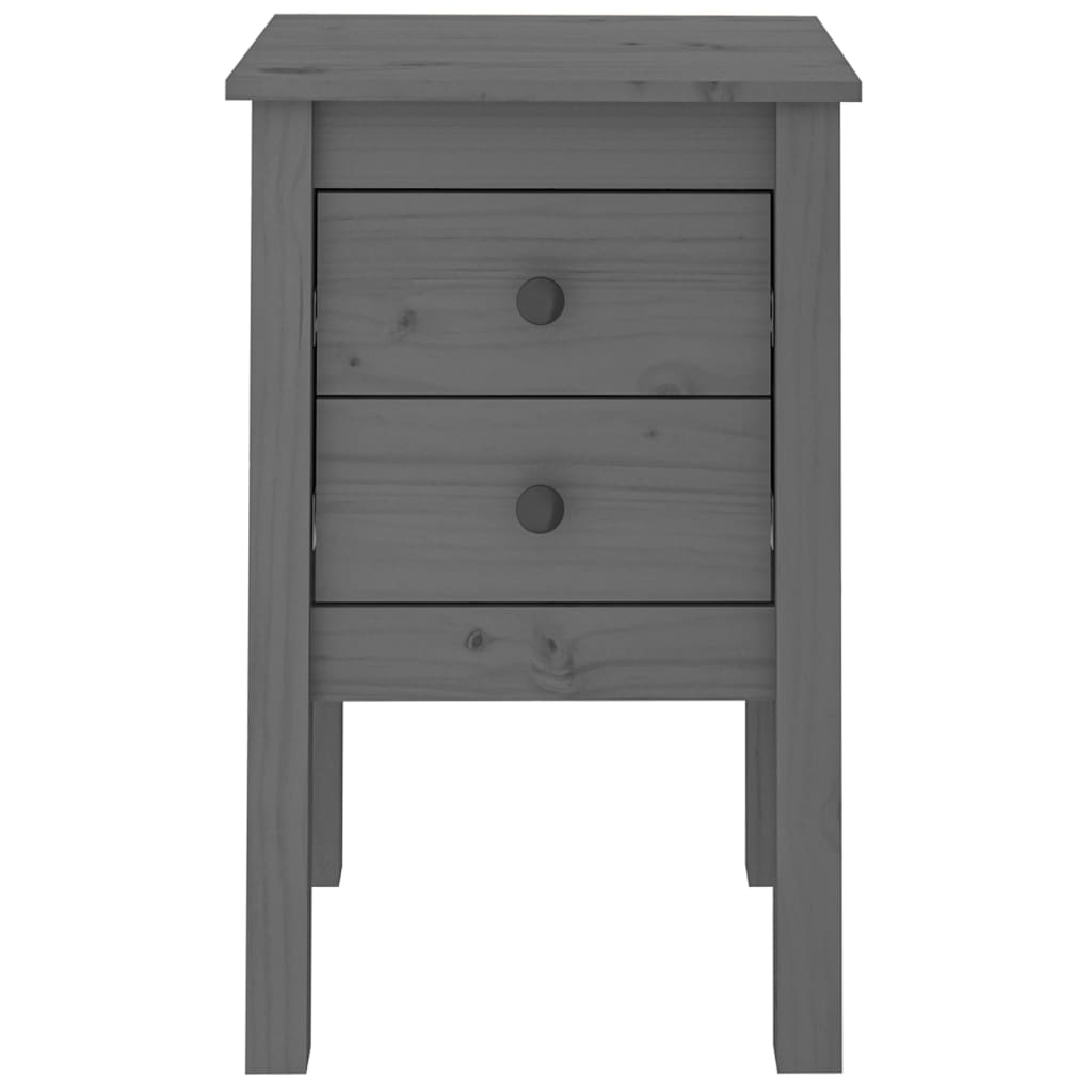 vidaXL Κομοδίνα 2 τεμ. Γκρι 40 x 35 x 61,5 εκ. από Μασίφ Ξύλο Πεύκου