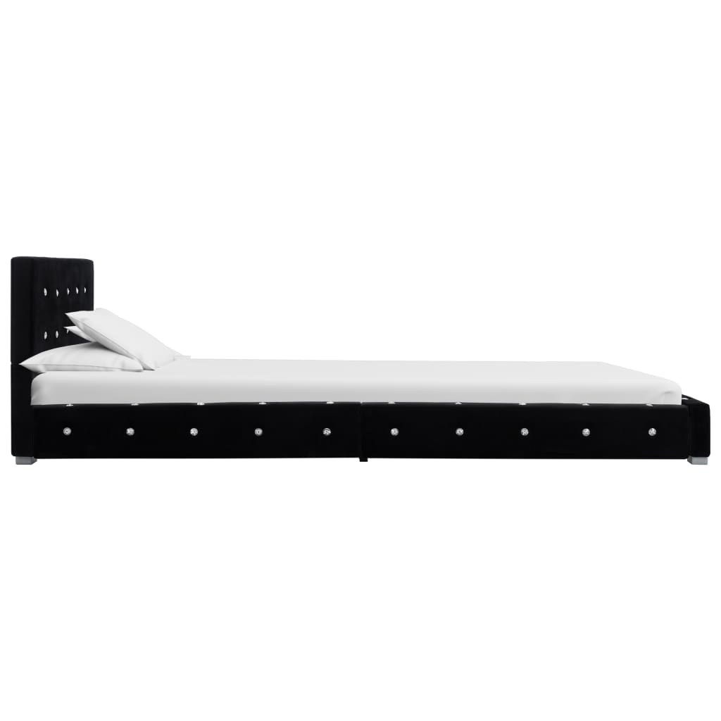 vidaXL Κρεβάτι Μαύρο 90 x 200 εκ. Βελούδινο με Στρώμα Αφρού Μνήμης