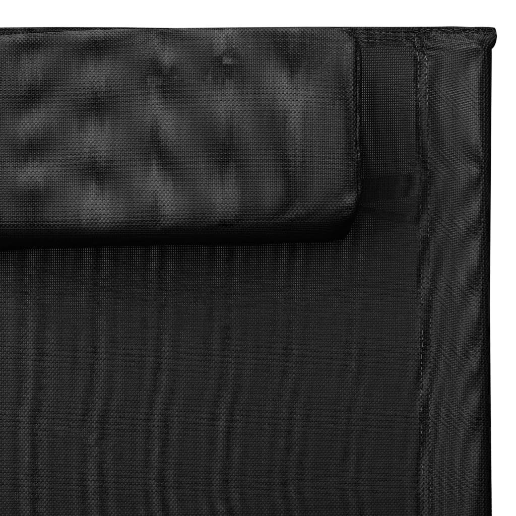 vidaXL Ξαπλώστρες 2 τεμ. Μαύρες /Γκρι από Textilene
