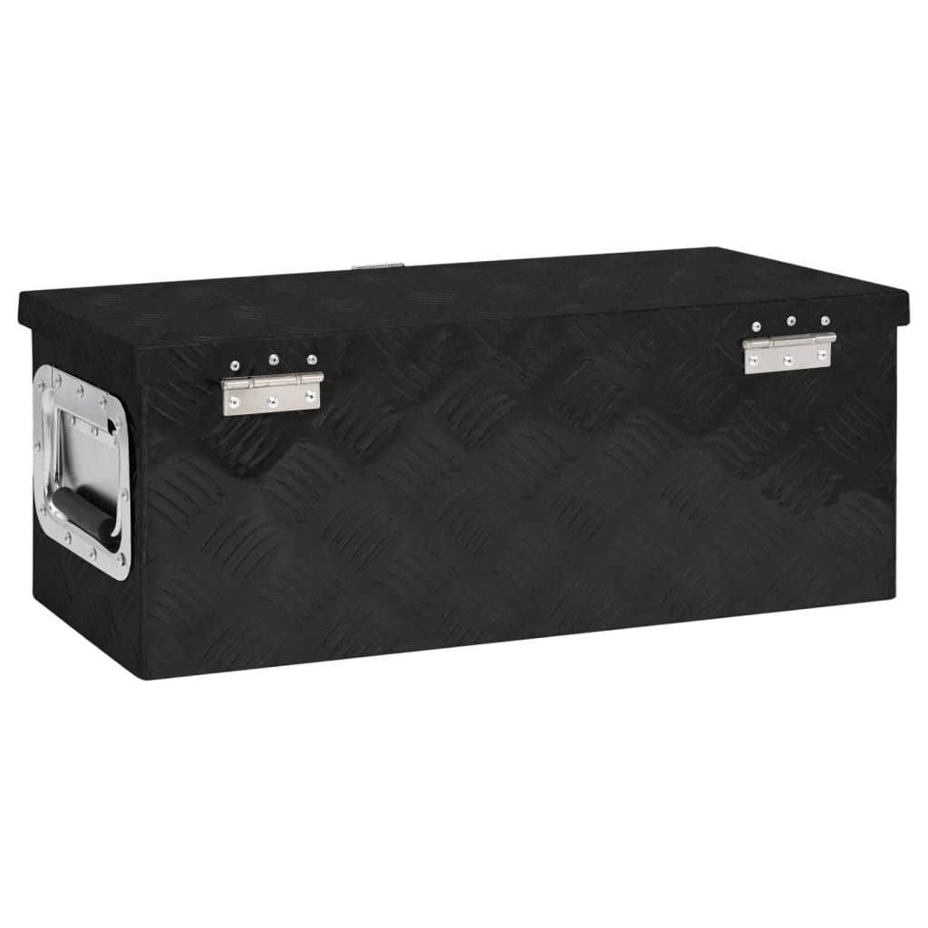 vidaXL Κουτί Αποθήκευσης Μαύρο 60 x 23,5 x 23 εκ. από Αλουμίνιο