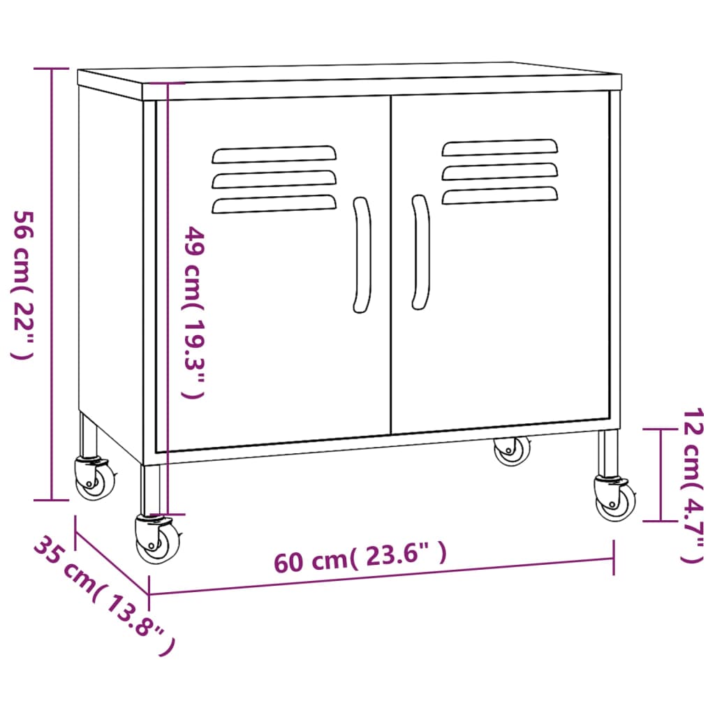 vidaXL Ντουλάπι Αποθήκευσης Ναυτικό Μπλε 60 x 35 x 56 εκ. από Ατσάλι