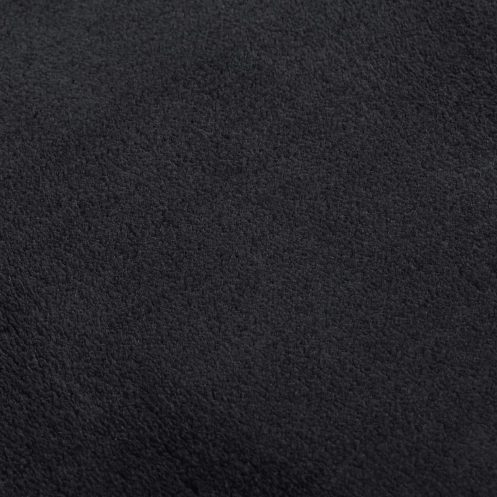 vidaXL Χαλί Πλενόμενο Μαλακό Shaggy Μαύρο 80 x 150 εκ. Αντιολισθητικό