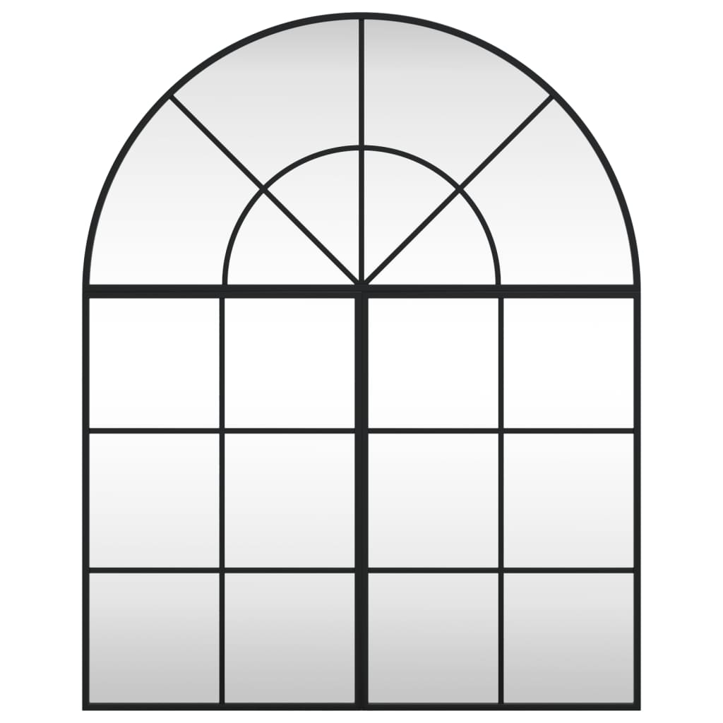 vidaXL Καθρέφτης Τοίχου Αψίδα Μαύρος 80 x 100 εκ. από Σίδερο