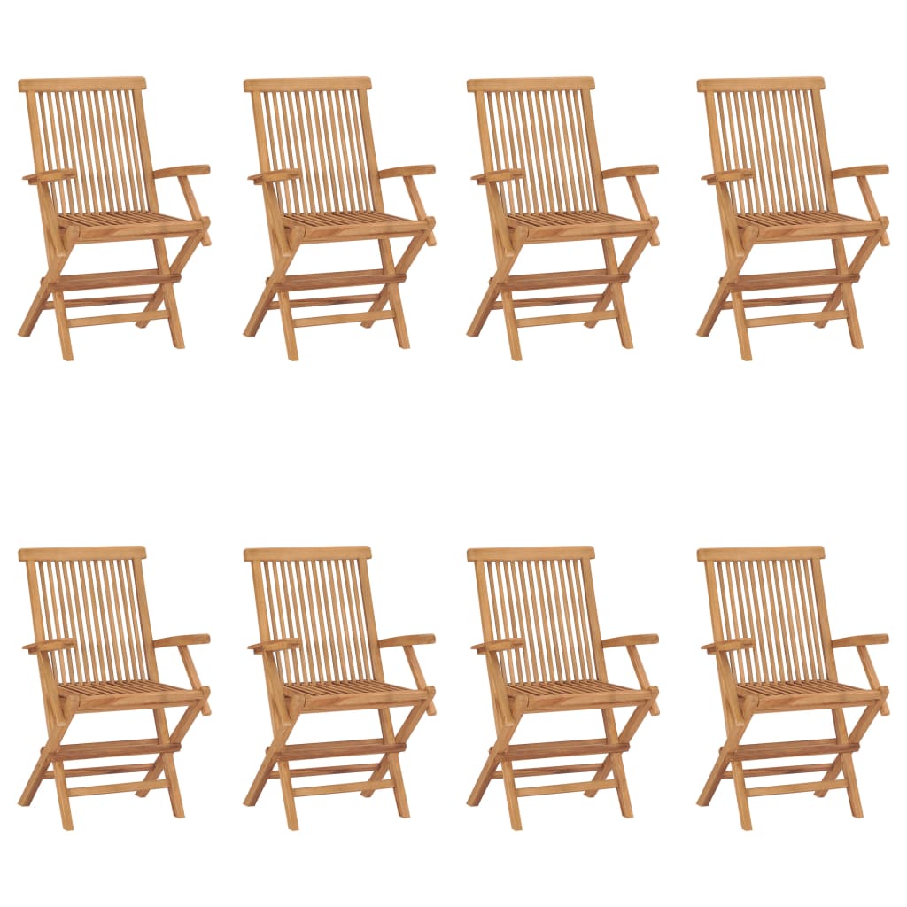 vidaXL Καρέκλες Κήπου Πτυσσόμενες 8 τεμ. από Μασίφ Ξύλο Teak