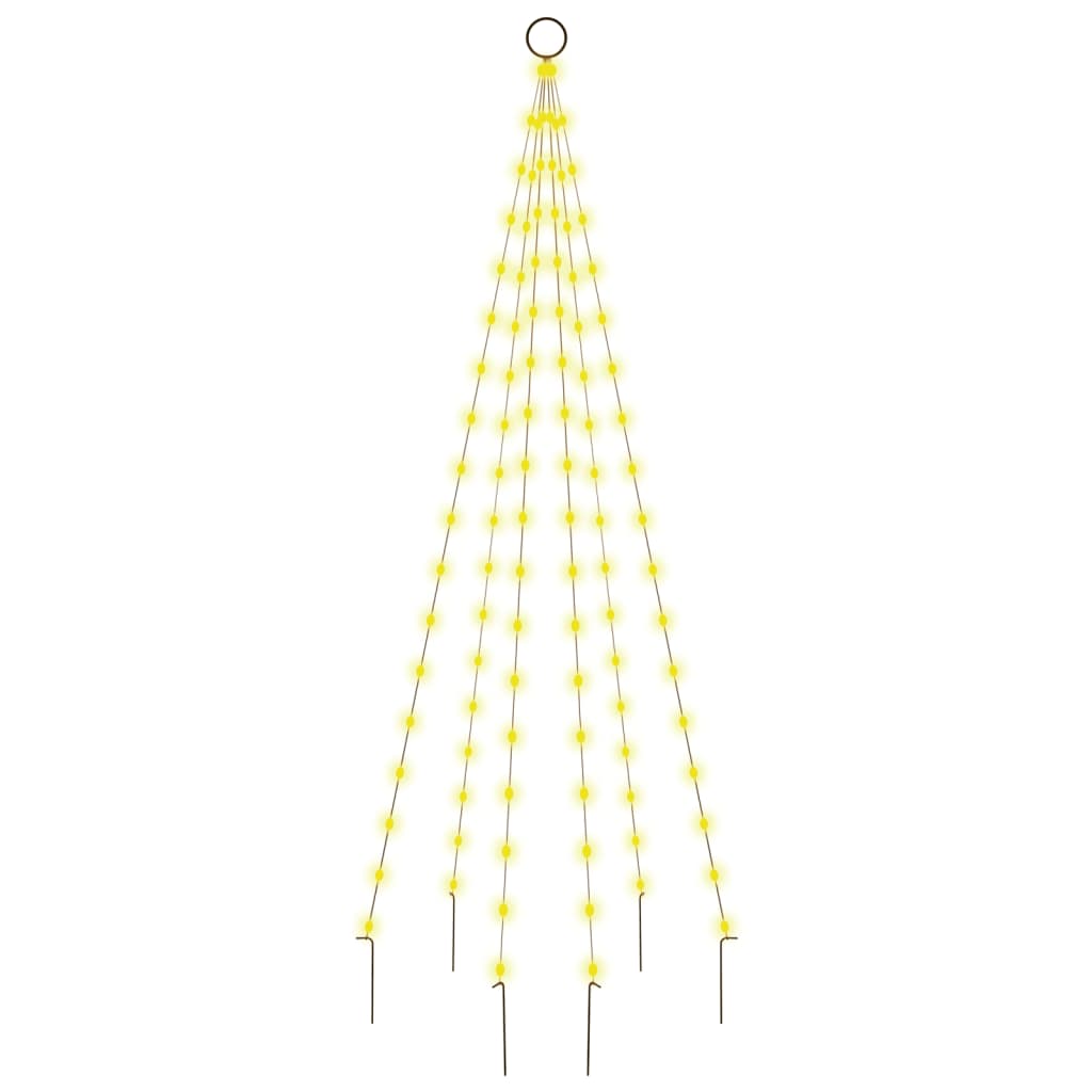 vidaXL Χριστουγεν. Δέντρο για Ιστό Σημαίας 108 LED Θερμό Λευκό 180 εκ.