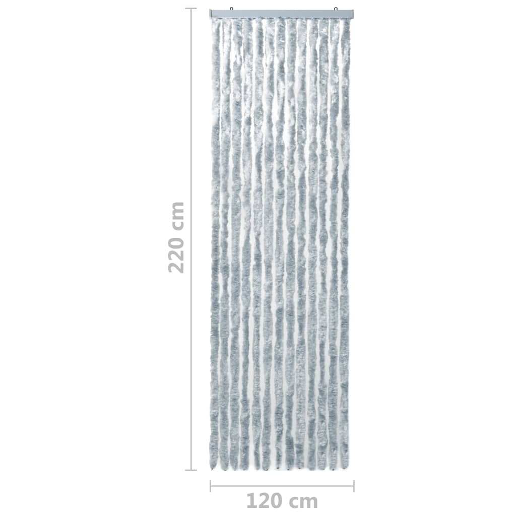 vidaXL Σήτα - Κουρτίνα Πόρτας Λευκό / Γκρι 120 x 220 εκ. από Σενίλ