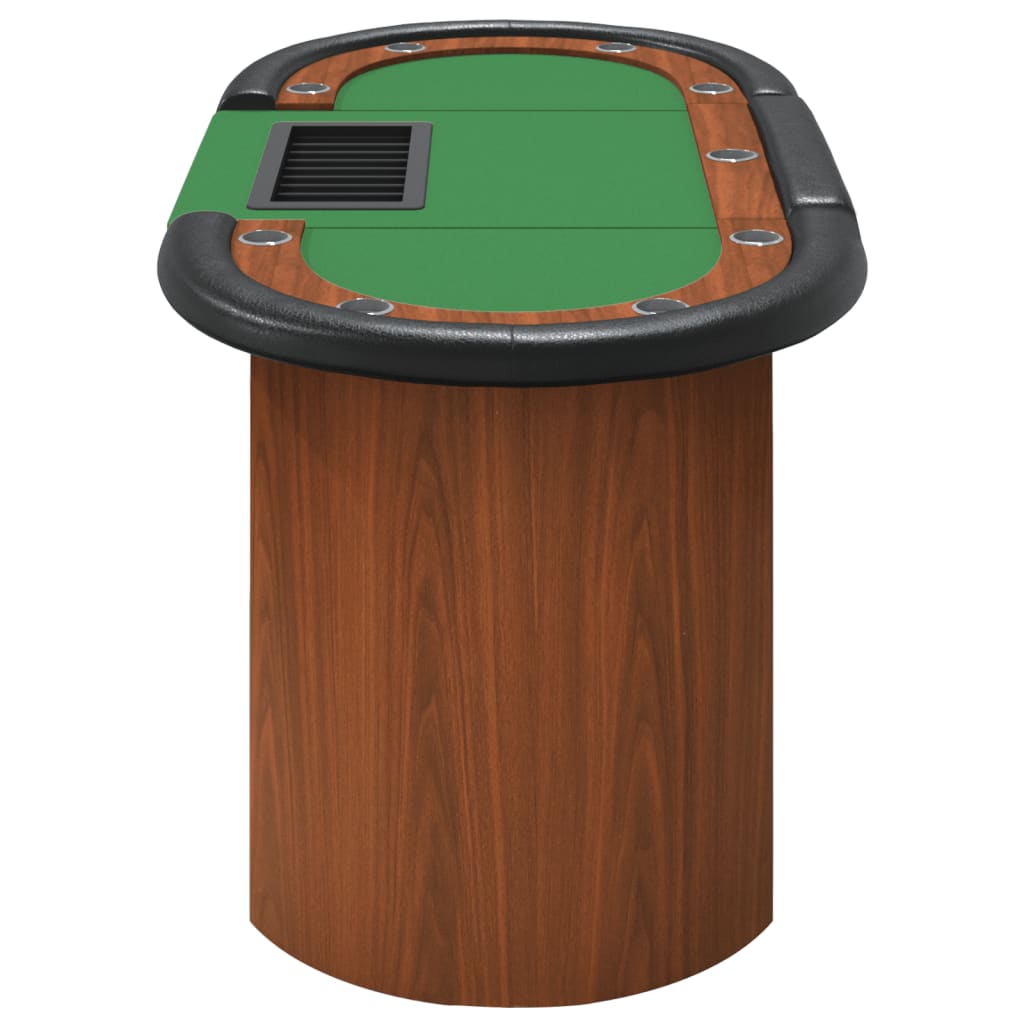 vidaXL Τραπέζι Πόκερ για 10 Παίκτες Δίσκος Μαρκών Πράσινο 160x80x75 εκ