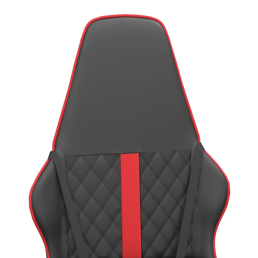 vidaXL Καρέκλα Gaming Μασάζ Κόκκινο και Μαύρο από Συνθετικό Δέρμα