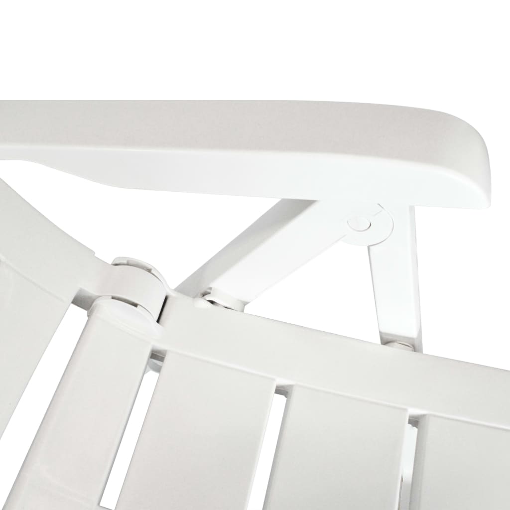 vidaXL Καρέκλες Κήπου Ανακλινόμενες 6 τεμ. Λευκές Πλαστικές
