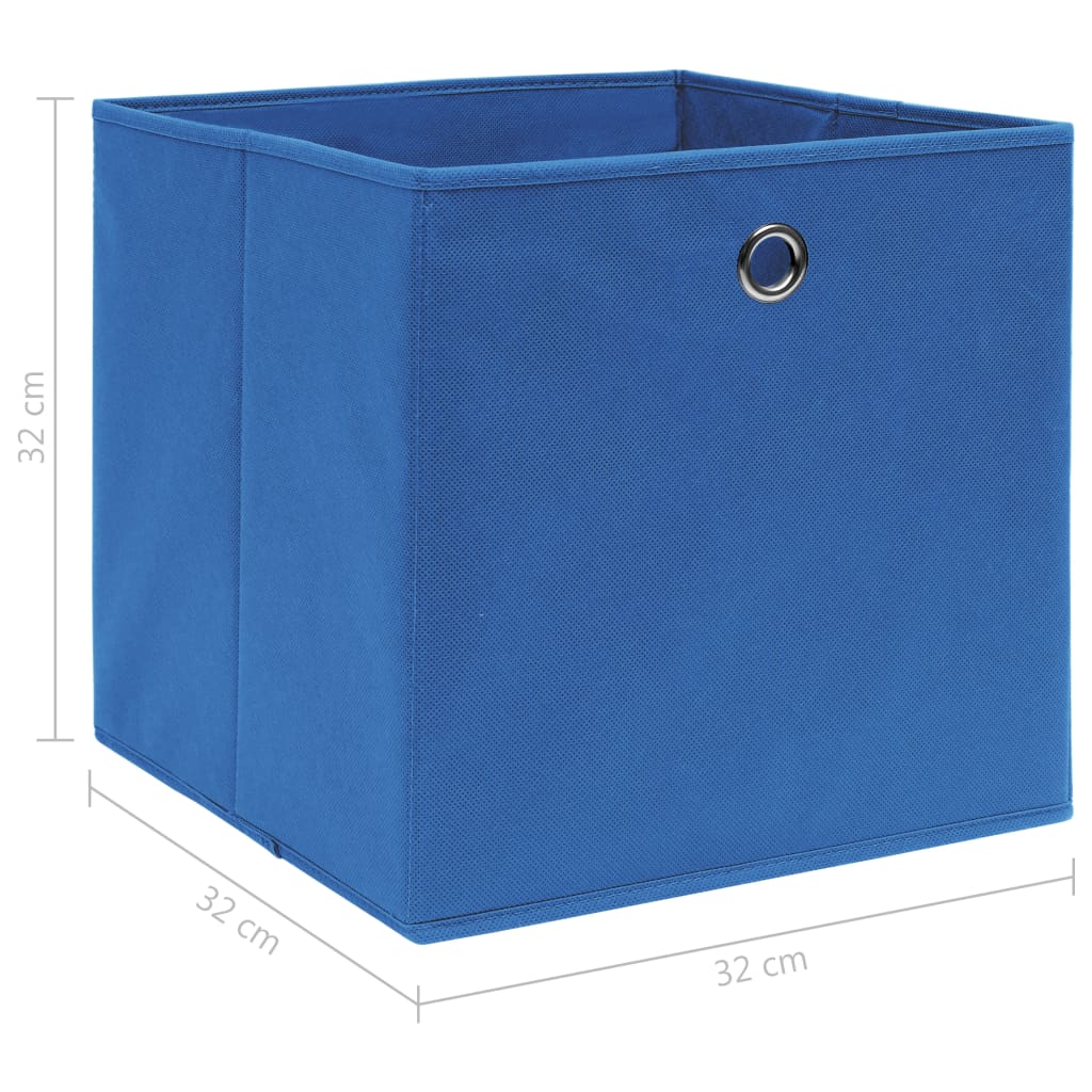 vidaXL Κουτιά Αποθήκευσης 10 τεμ. Μπλε 32 x 32 x 32 εκ. Υφασμάτινα