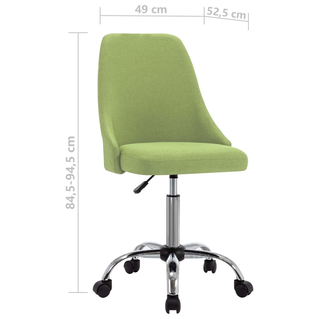 vidaXL Καρέκλες Γραφείου Τροχήλατες 2 τεμ. Πράσινες Υφασμάτινες