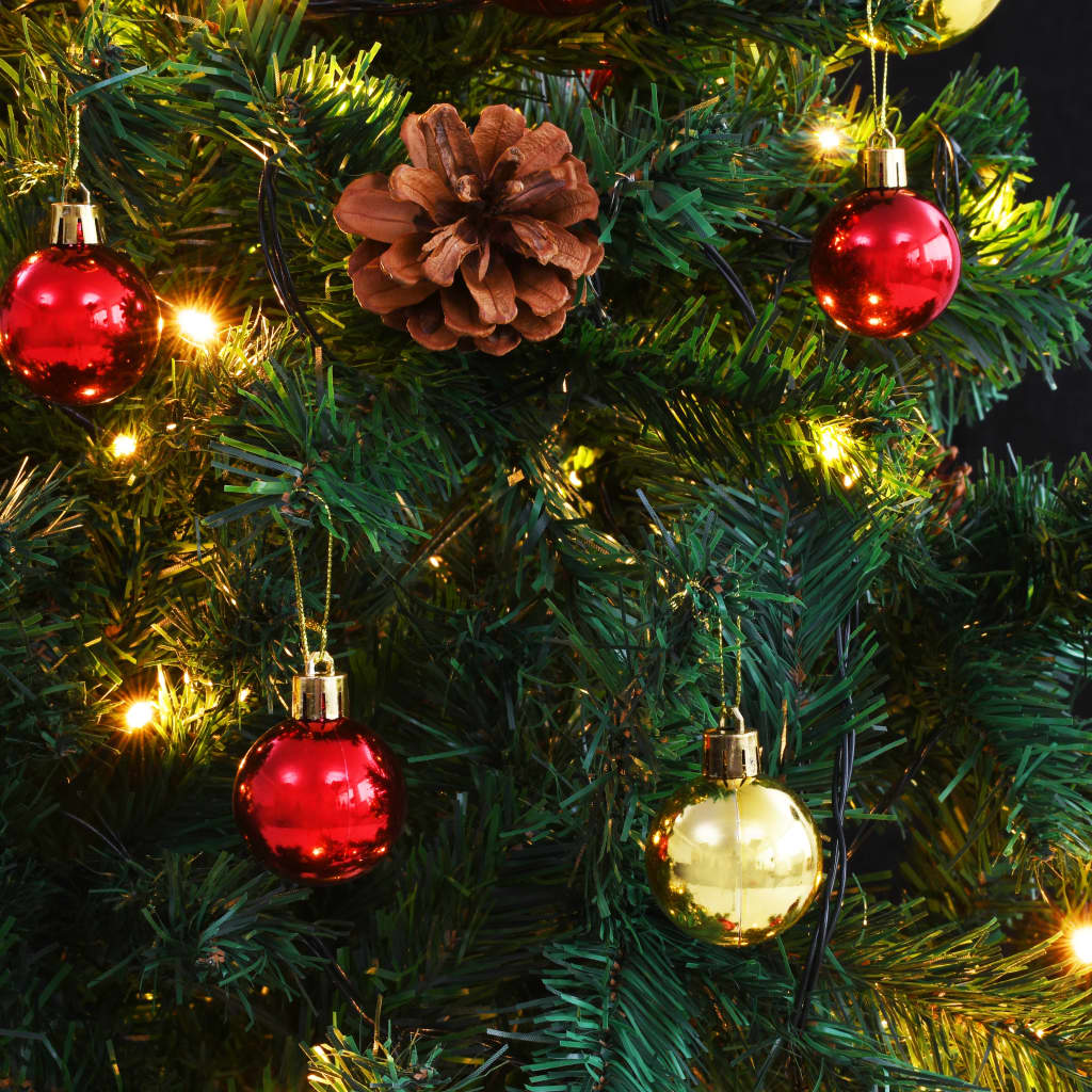 vidaXL Χριστουγεν. Δέντρο Προφωτισμένο Τεχνητό Μπάλες Πράσινο 180εκ