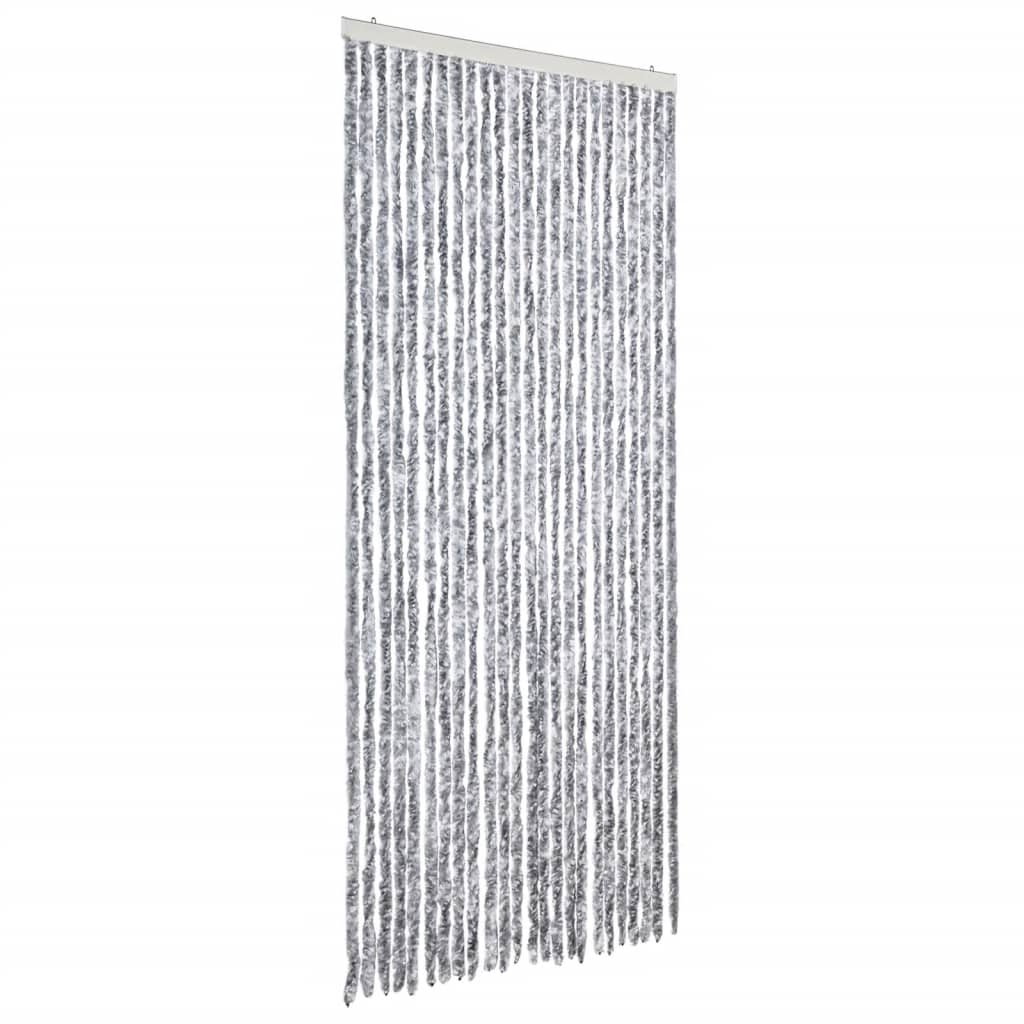 vidaXL Σήτα - Κουρτίνα Πόρτας Λευκό / Γκρι 100 x 220 εκ. από Σενίλ