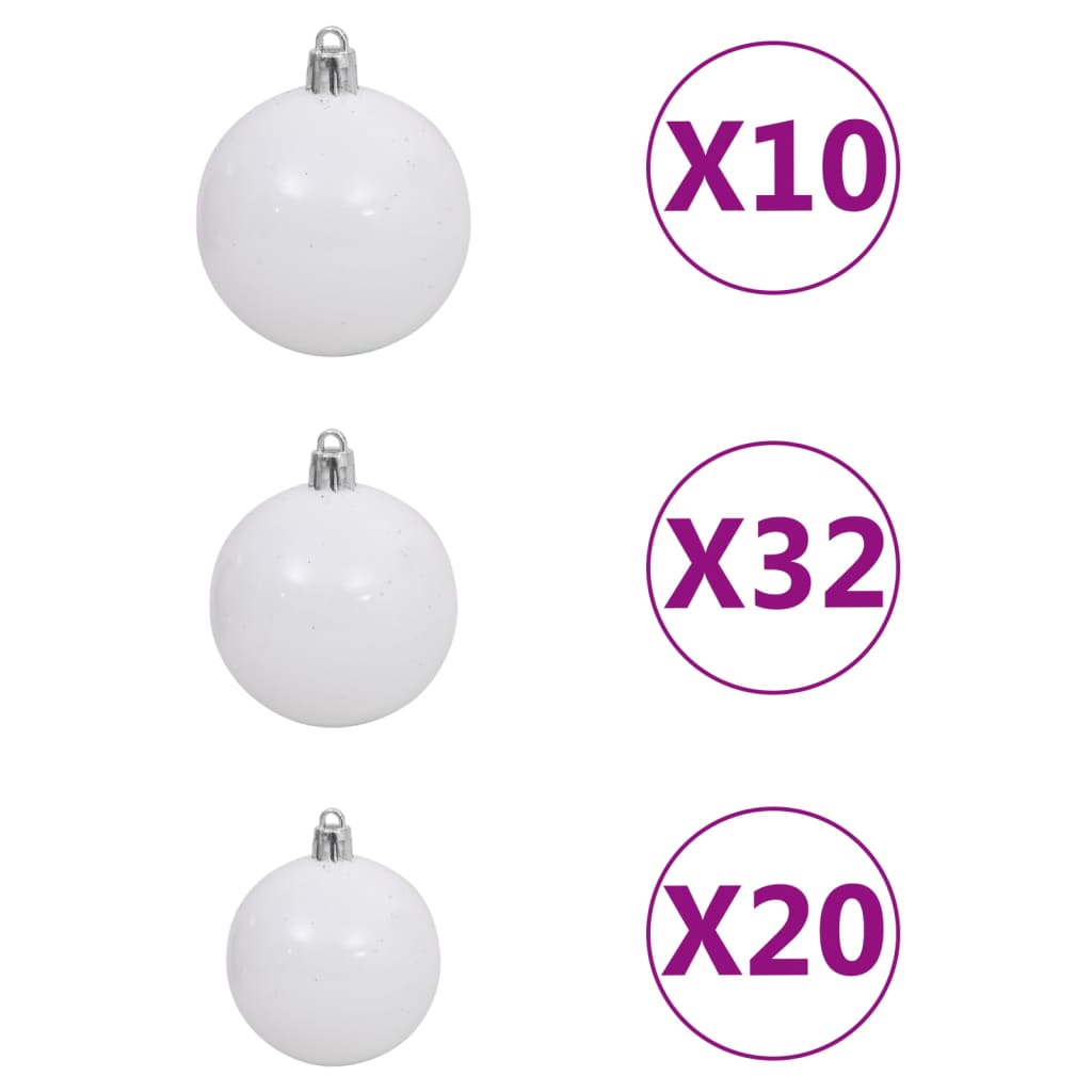 vidaXL Χριστουγεν Δέντρο Τεχν. Προφωτισμένο LEDs Μπάλες Λευκό 400εκ