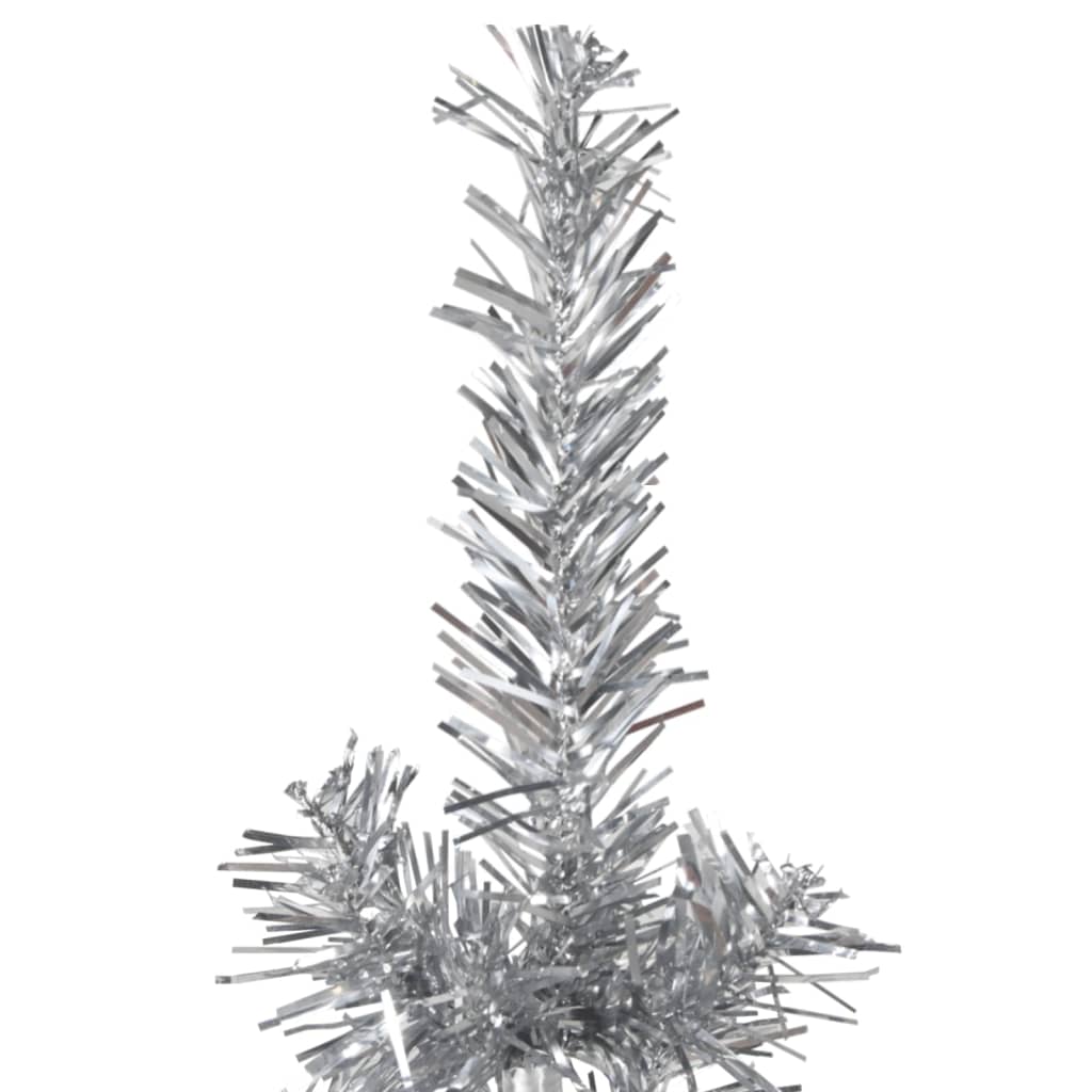 vidaXL Χριστουγεννιάτικο Δέντρο Τεχνητό Μισό Με Βάση Ασημί 240 εκ.