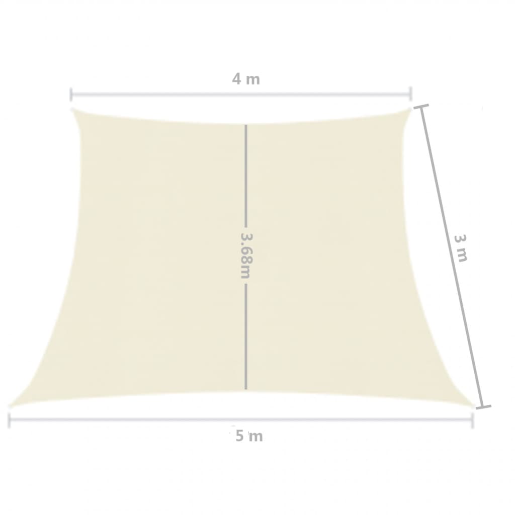 vidaXL Πανί Σκίασης Κρεμ 4/5 x 3 μ. από HDPE 160 γρ./μ²