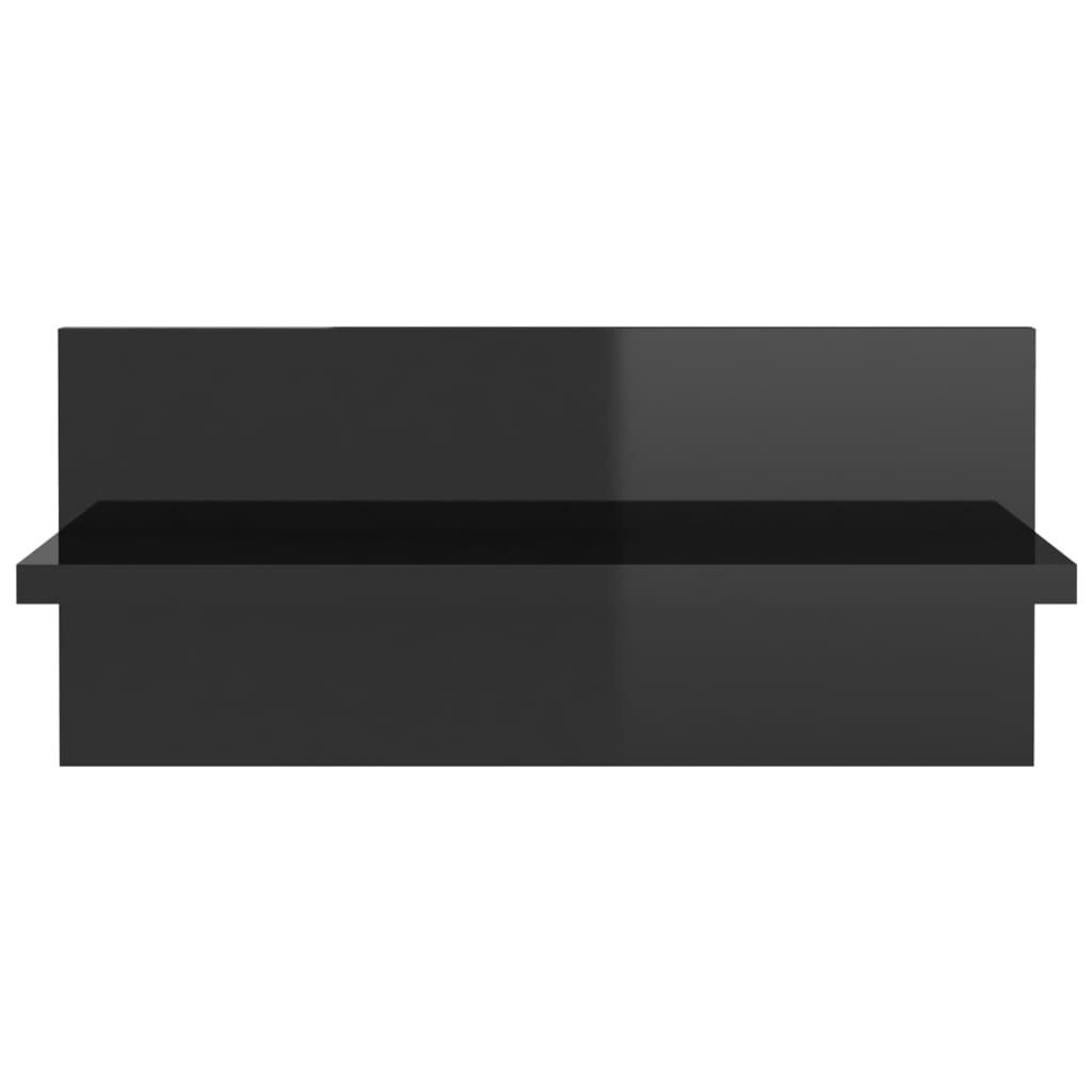 vidaXL Ραφιέρες Τοίχου 4 τεμ. Γυαλιστ. Μαύρο 40x11,5x18 εκ Μοριοσανίδα