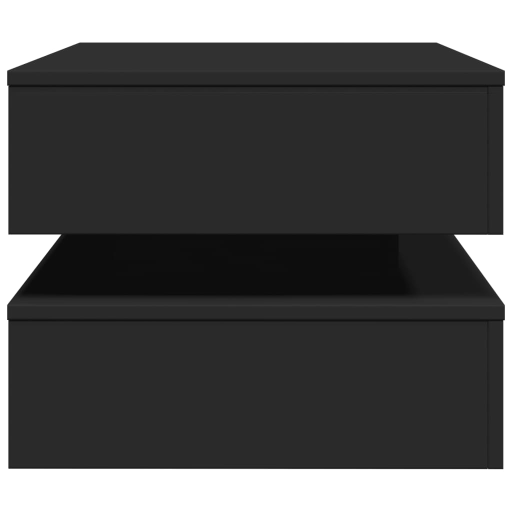 vidaXL Τραπεζάκι Σαλονιού με LED Μαύρο 90 x 50 x 40 εκ.