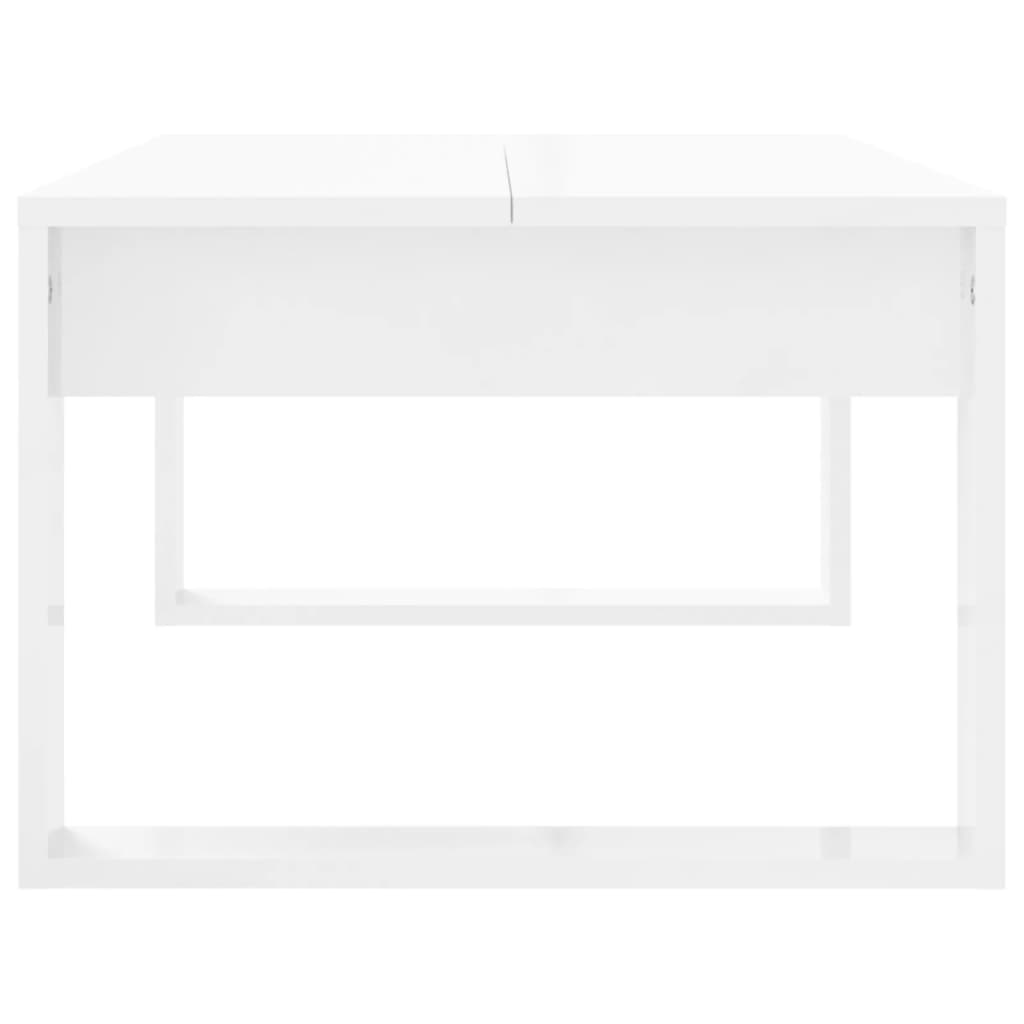 vidaXL Τραπεζάκι Σαλονιού Γυαλ. Λευκό 102 x 50 x 35 εκ. Επεξεργ. Ξύλο
