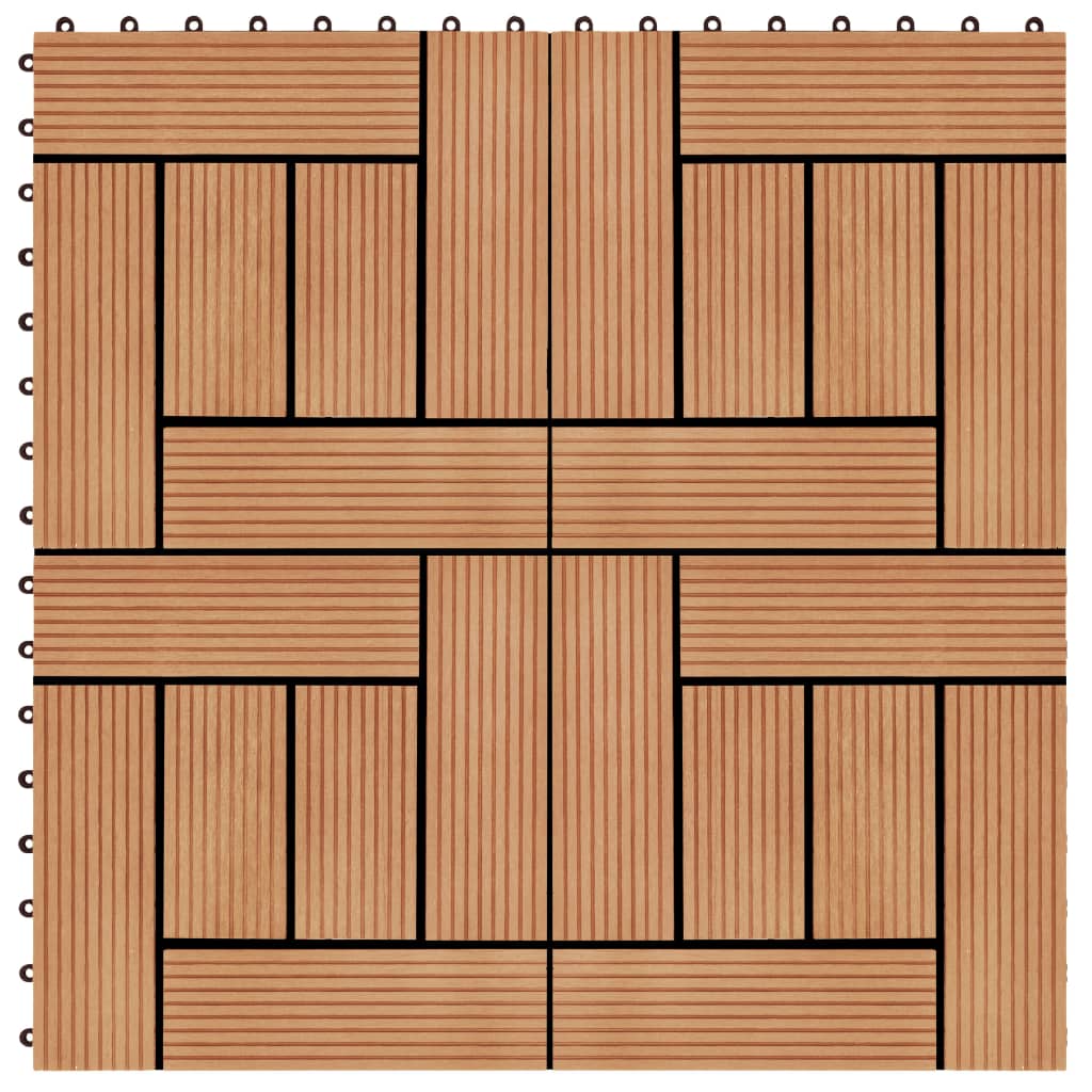 vidaXL Πλακάκια Deck 22 τεμ. Χρώμα Teak 30 x 30 εκ. 2 μ² από WPC