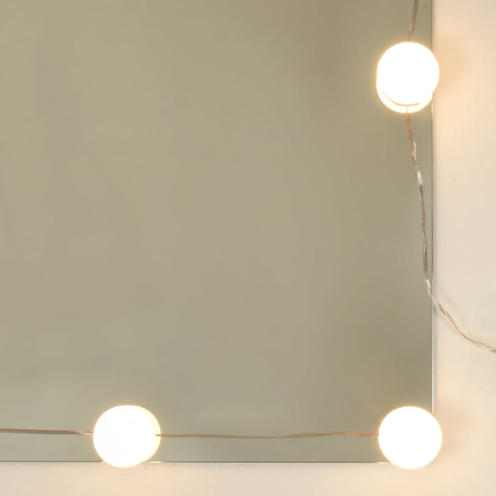 vidaXL Έπιπλο Καθρέπτη με LED Λευκό 60 x 31,5 x 62 εκ.