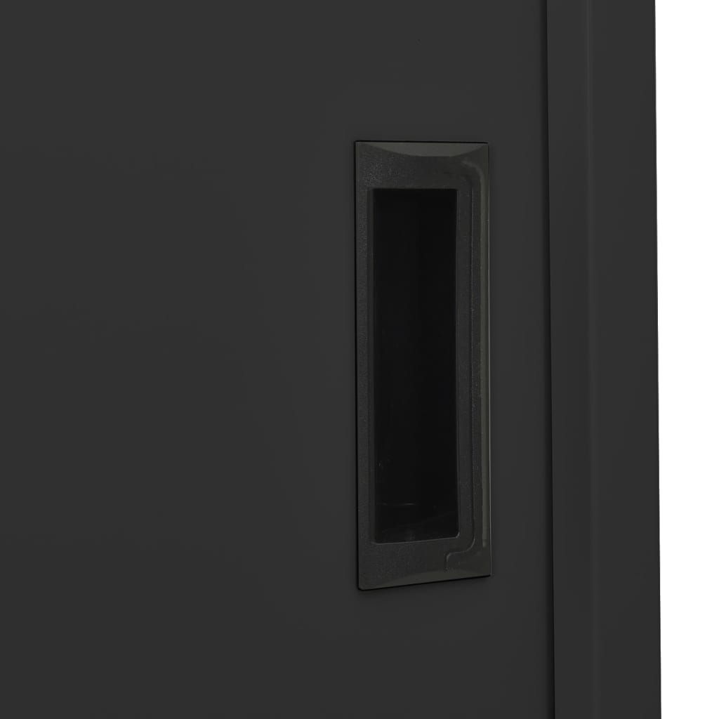 vidaXL Ντουλάπα Γραφείου Συρόμενη Πόρτα Ανθρακί 90x40x180 εκ. Ατσάλινη
