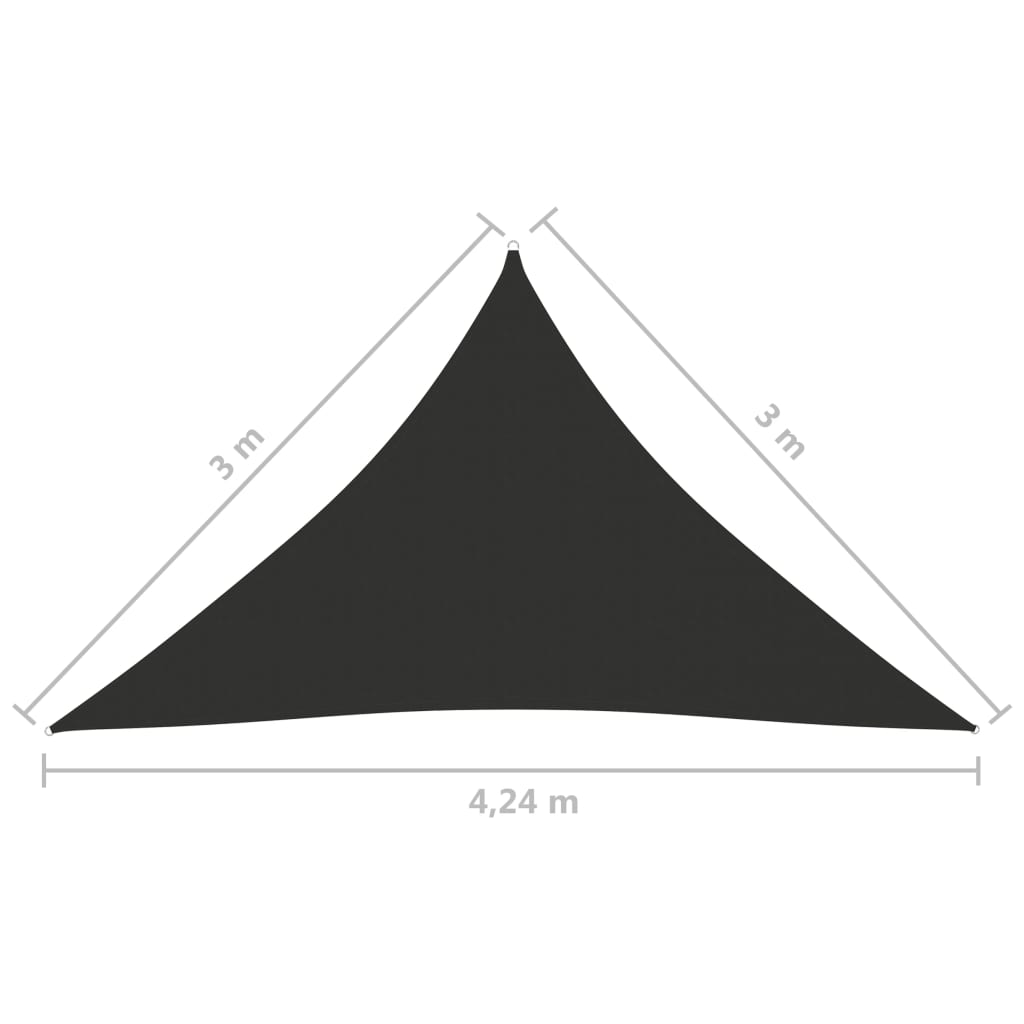 vidaXL Πανί Σκίασης Τρίγωνο Ανθρακί 3 x 3 x 4,24 μ. από Ύφασμα Oxford