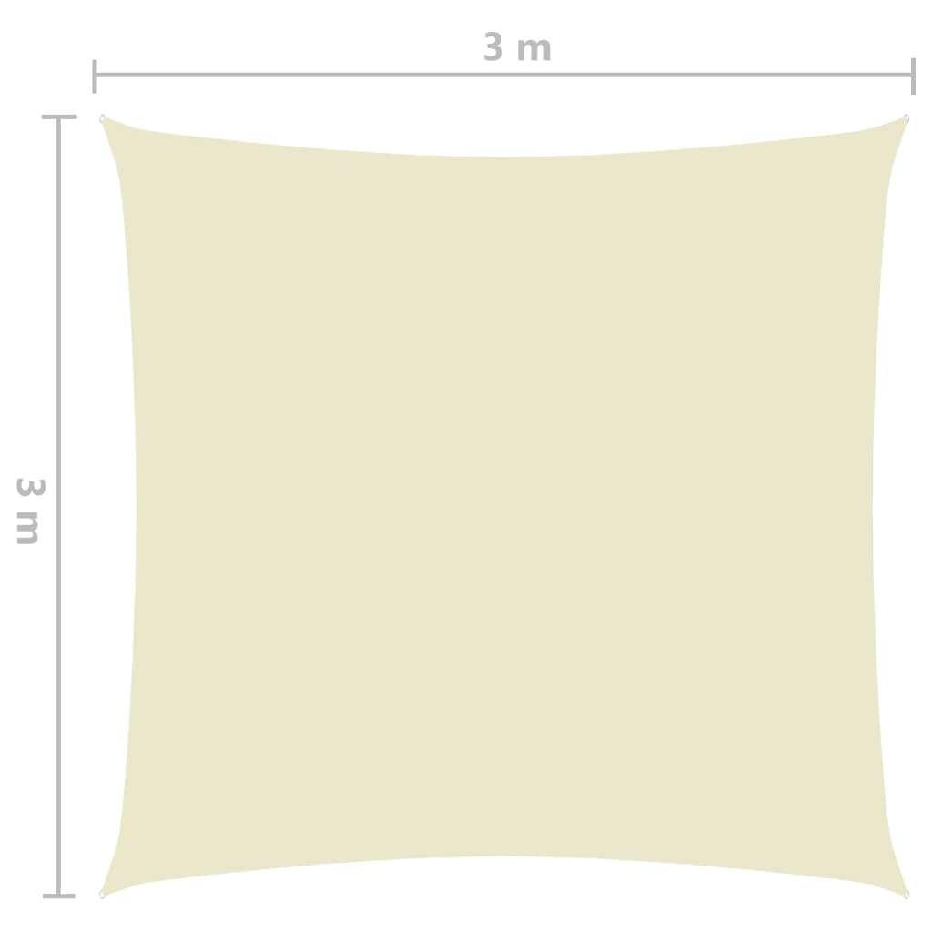 vidaXL Πανί Σκίασης Τετράγωνο Κρεμ 3 x 3 μ. από Ύφασμα Oxford