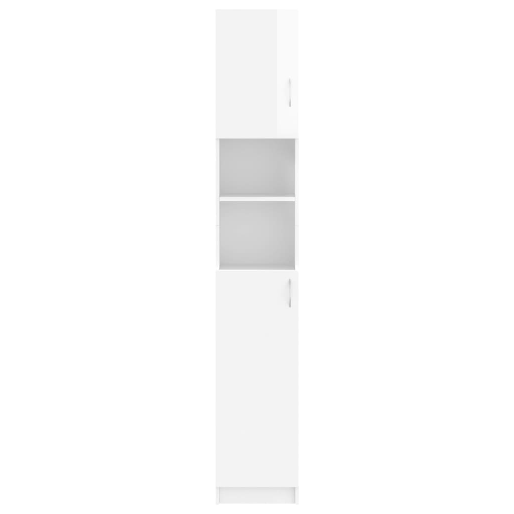 vidaXL Στήλη Μπάνιου Γυαλιστερό Λευκό 32 x 25,5 x 190 εκ. Μοριοσανίδα