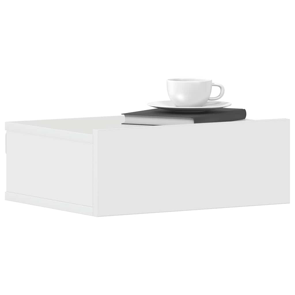 vidaXL Κομοδίνο Κρεμαστό Γυαλιστερό Λευκό 40x30x15 εκ. Μοριοσανίδα