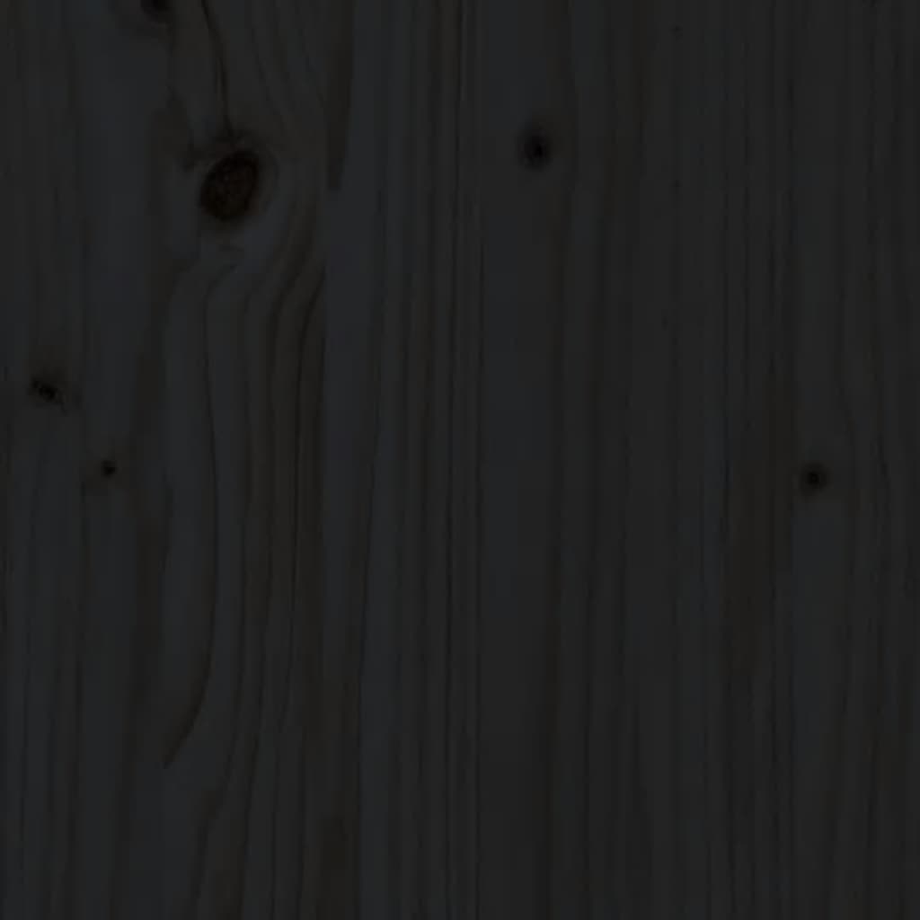 vidaXL Κεφαλάρι Κρεβατιού Μαύρο 141 x 4 x 100 εκ. Μασίφ Ξύλο Πεύκου