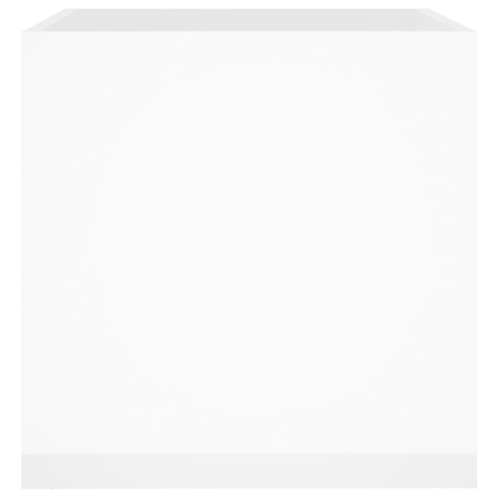 vidaXL Ζαρντινιέρα Γυαλιστερή Λευκή 40x40x40 εκ. Επεξεργασμένο Ξύλο