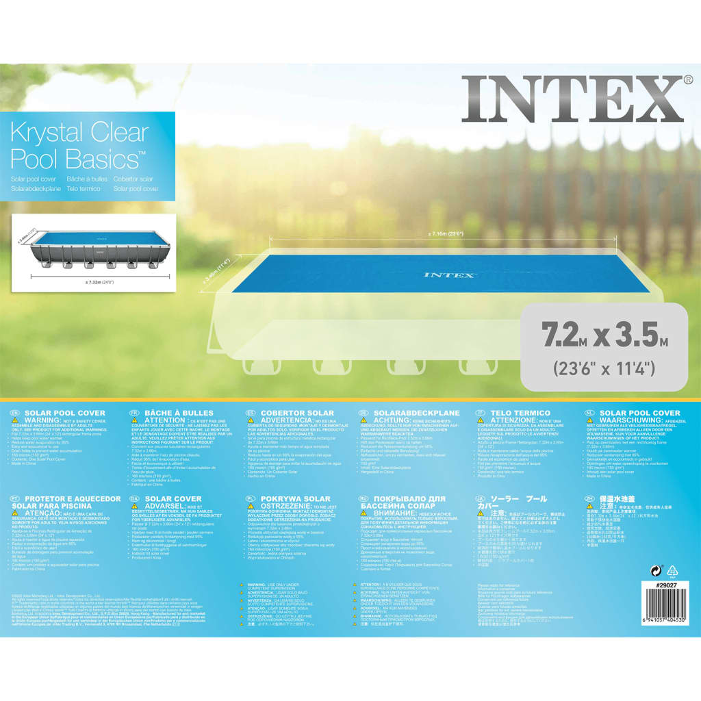 Intex Κάλυμμα Πισίνας Ηλιακό Ορθογώνιο 732 x 366 εκ.