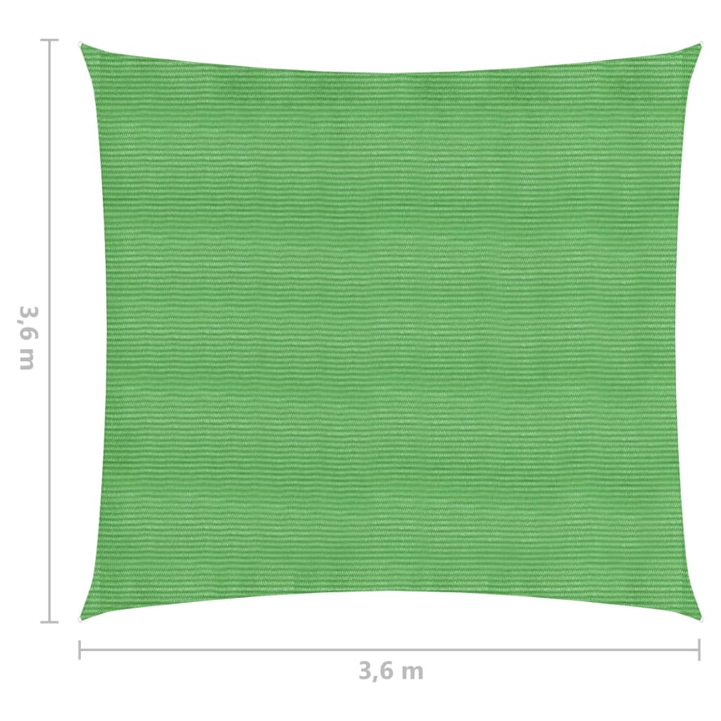 vidaXL Πανί Σκίασης Ανοιχτό Πράσινο 3,6 x 3,6 μ. από HDPE 160 γρ./μ²