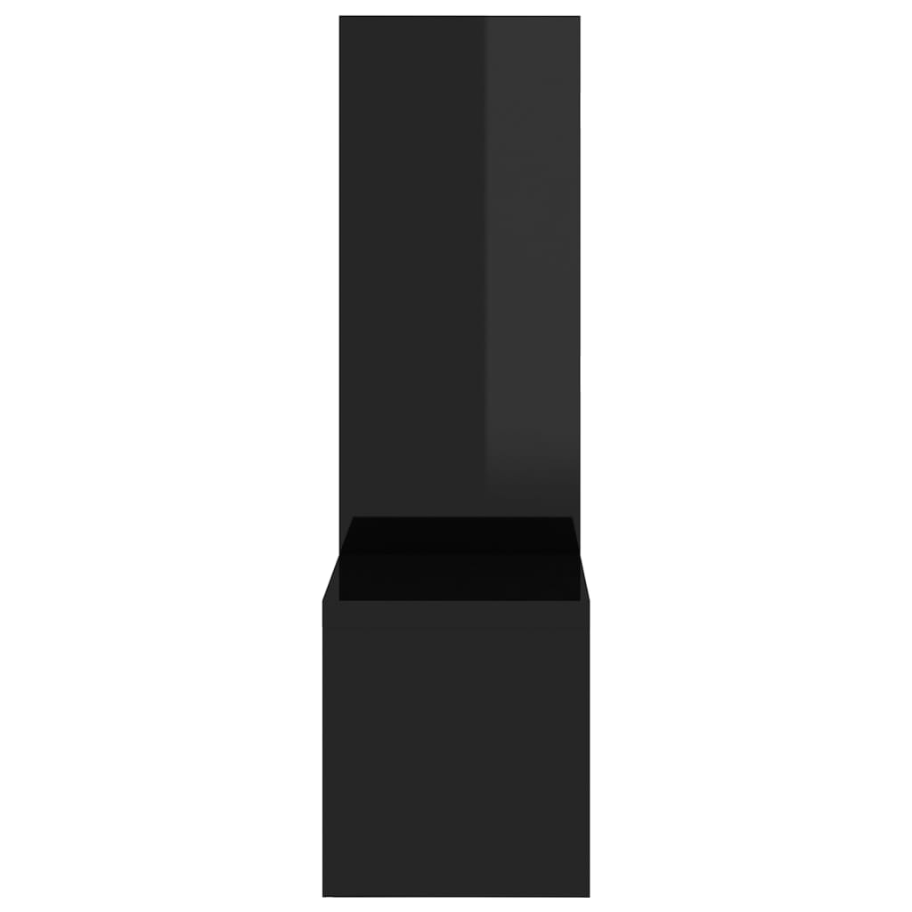 vidaXL Ραφιέρες Τοίχου 2 τεμ. Γυαλιστερό Μαύρο 50x15x50 εκ Μοριοσανίδα