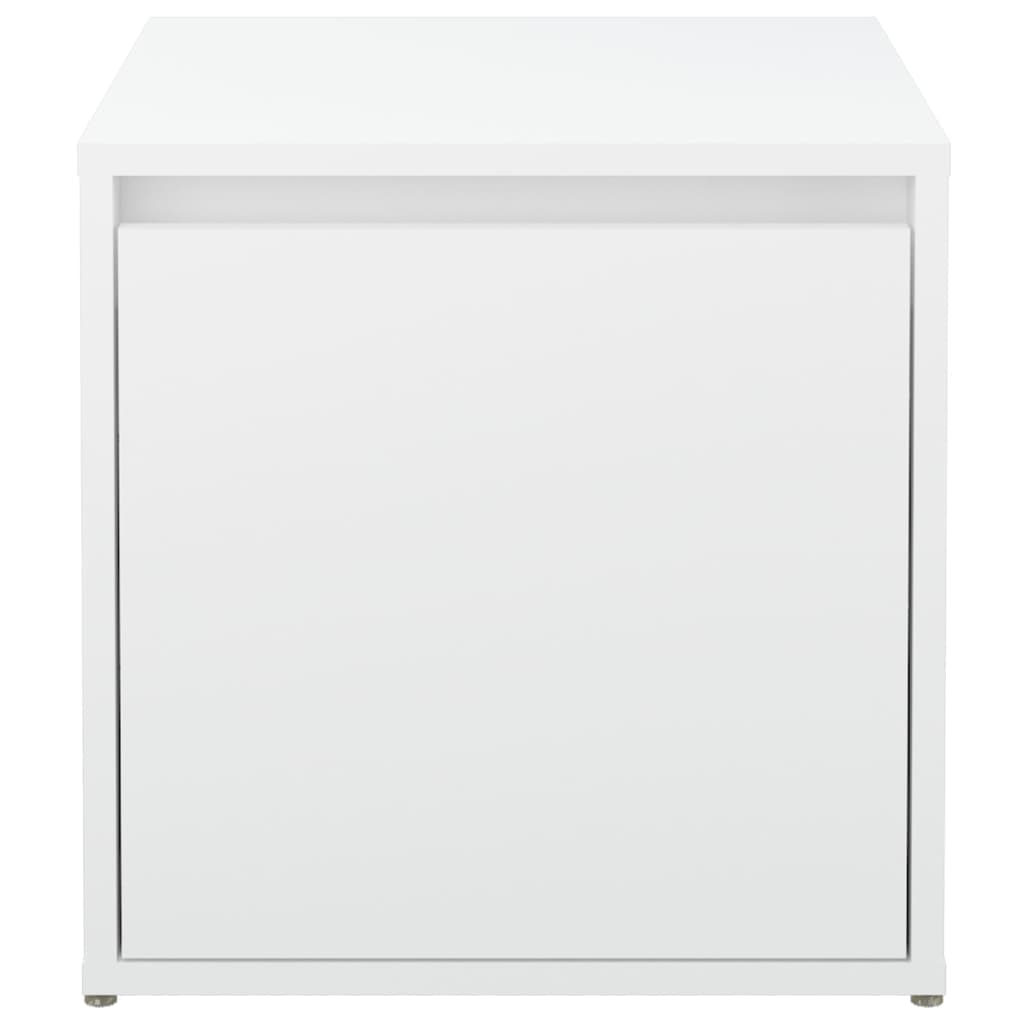 vidaXL Κουτί με Συρτάρι Λευκό 40,5x40x40εκ. Επεξεργασμένο Ξύλο