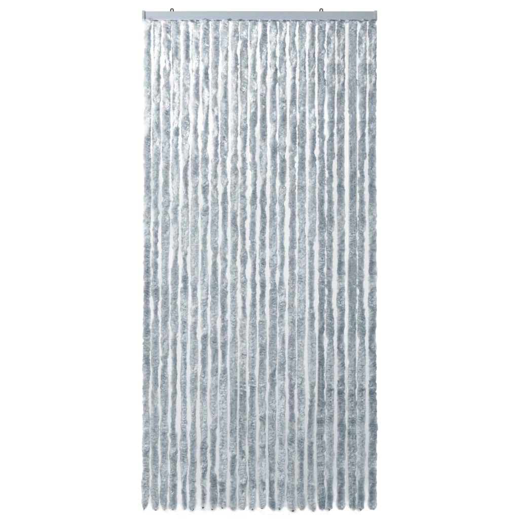 vidaXL Σήτα - Κουρτίνα Πόρτας Λευκό / Γκρι 100 x 220 εκ. από Σενίλ