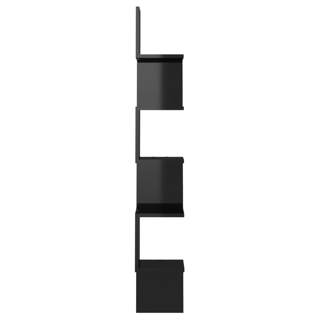 vidaXL Γωνιακή Ραφιέρα Τοίχου Γυαλ. Μαύρη 20x20x127,5 εκ. Μοριοσανίδα