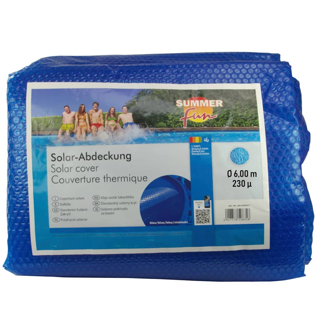 Summer Fun Κάλυμμα Πισίνας Καλοκαιρινό Ηλιακό Στρογγυλό Μπλε 600 εκ PE