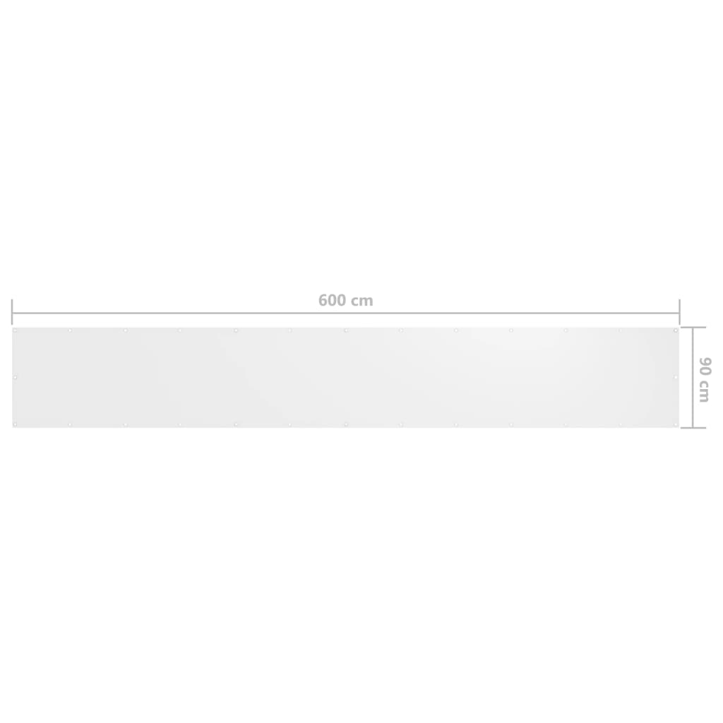 vidaXL Διαχωριστικό Βεράντας Λευκό 90 x 600 εκ. Ύφασμα Oxford