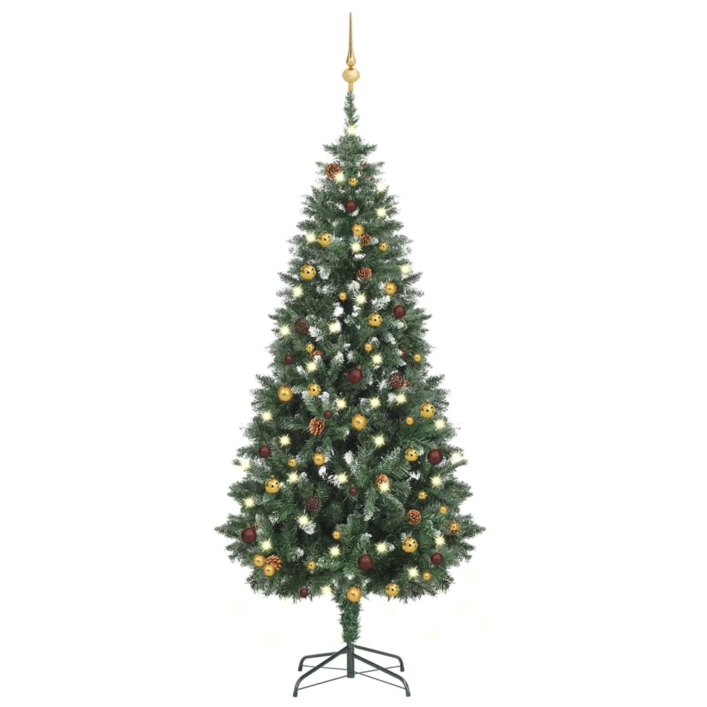 vidaXL Χριστουγεν Δέντρο Προφωτισμένο Τεχνητό με Μπάλες 180 εκ.