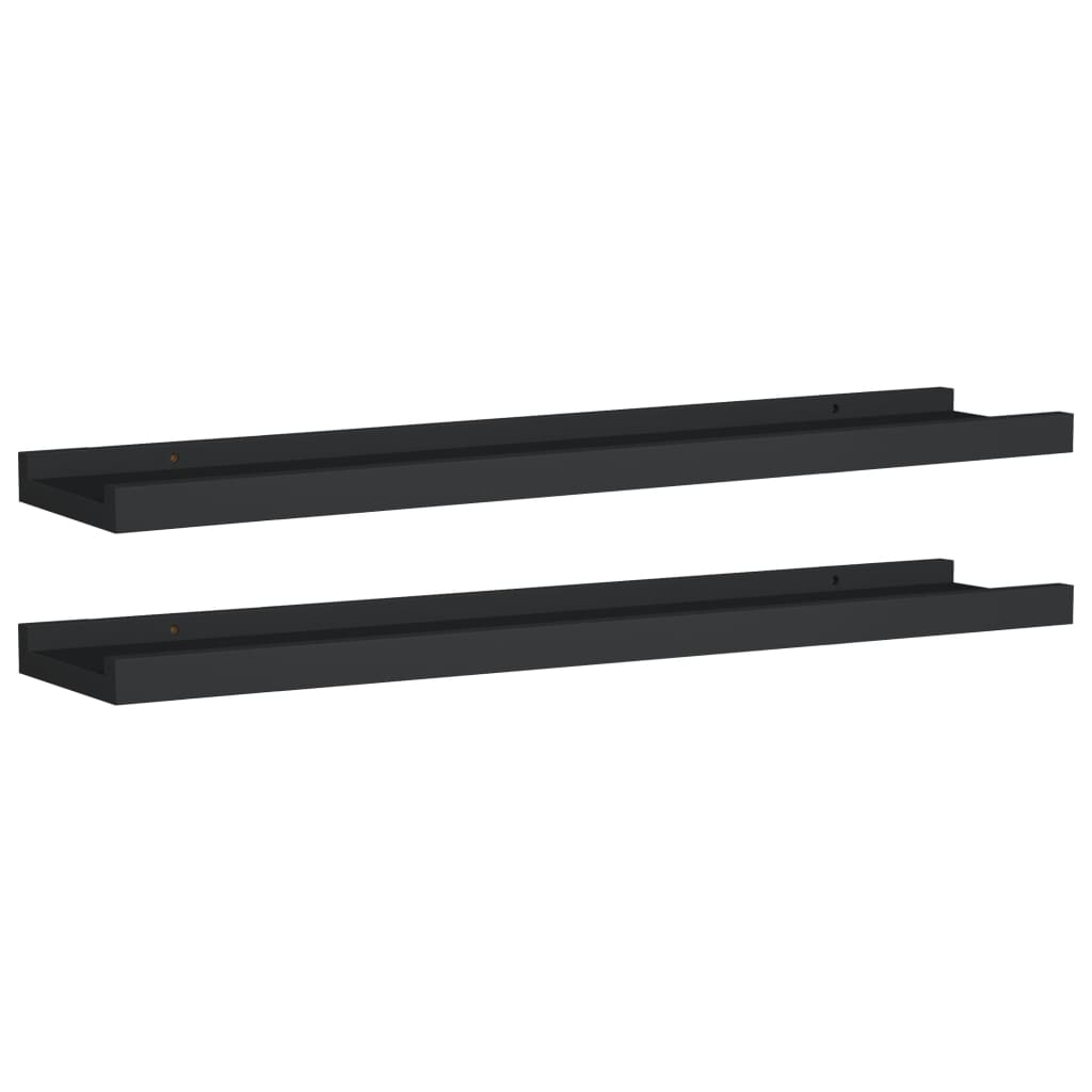 vidaXL Ράφια για Κορνίζες 2 τεμ. Μαύρα 60 x 9 x 3 εκ. από MDF