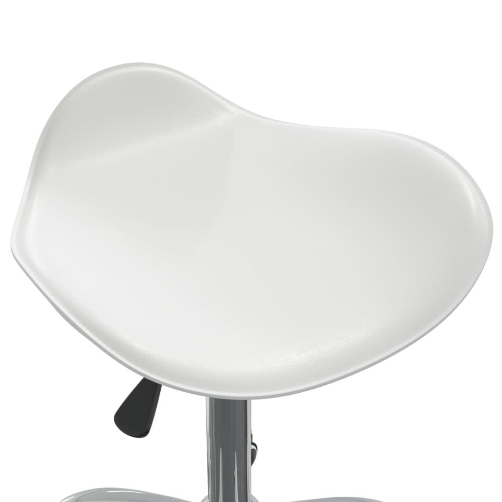 vidaXL Καρέκλα Τραπεζαρίας Περιστρεφόμενη Λευκή από Συνθετικό Δέρμα