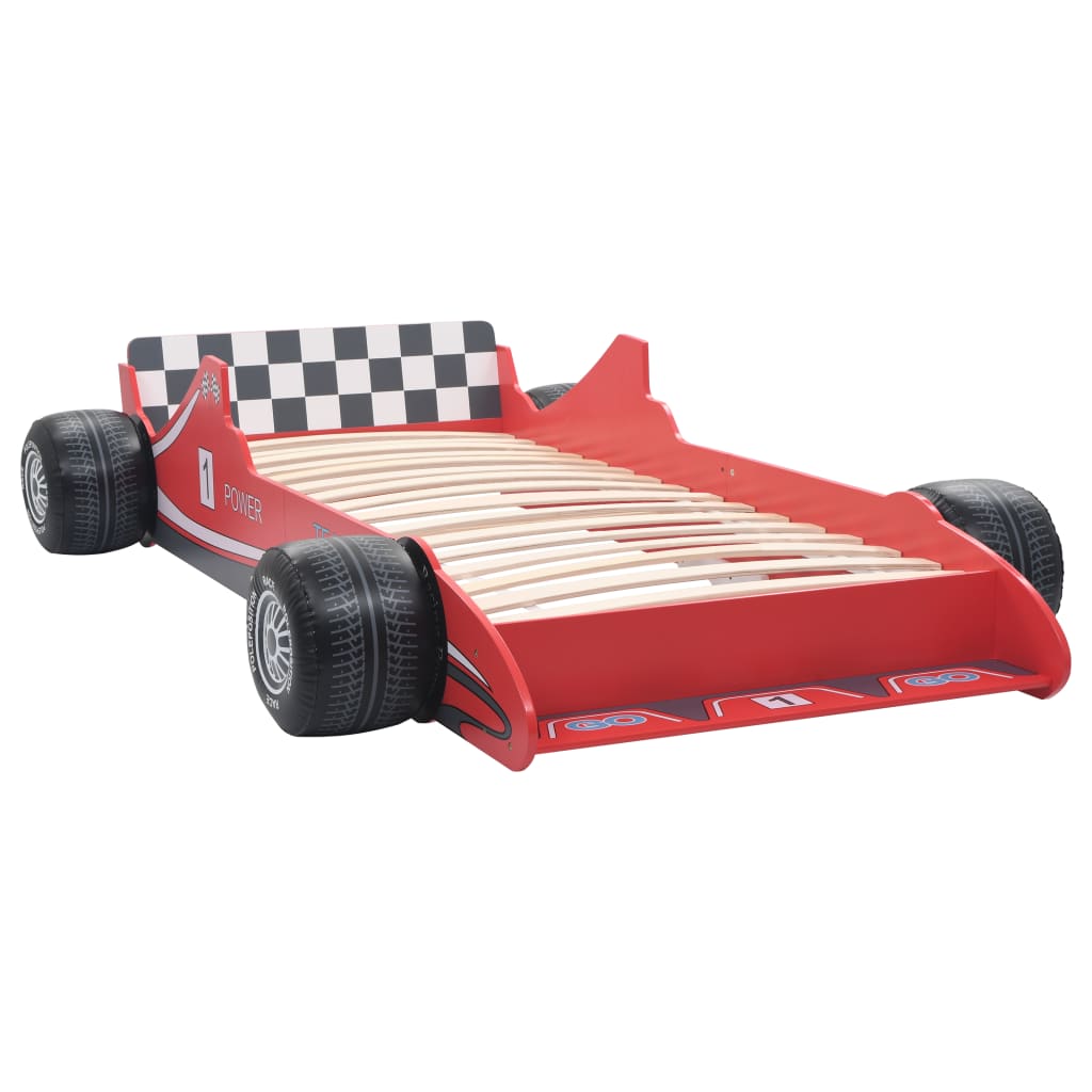 vidaXL Κρεβάτι Παιδικό Αγωνιστικό Αυτοκίνητο Κόκκινο 90 x 200 εκ.