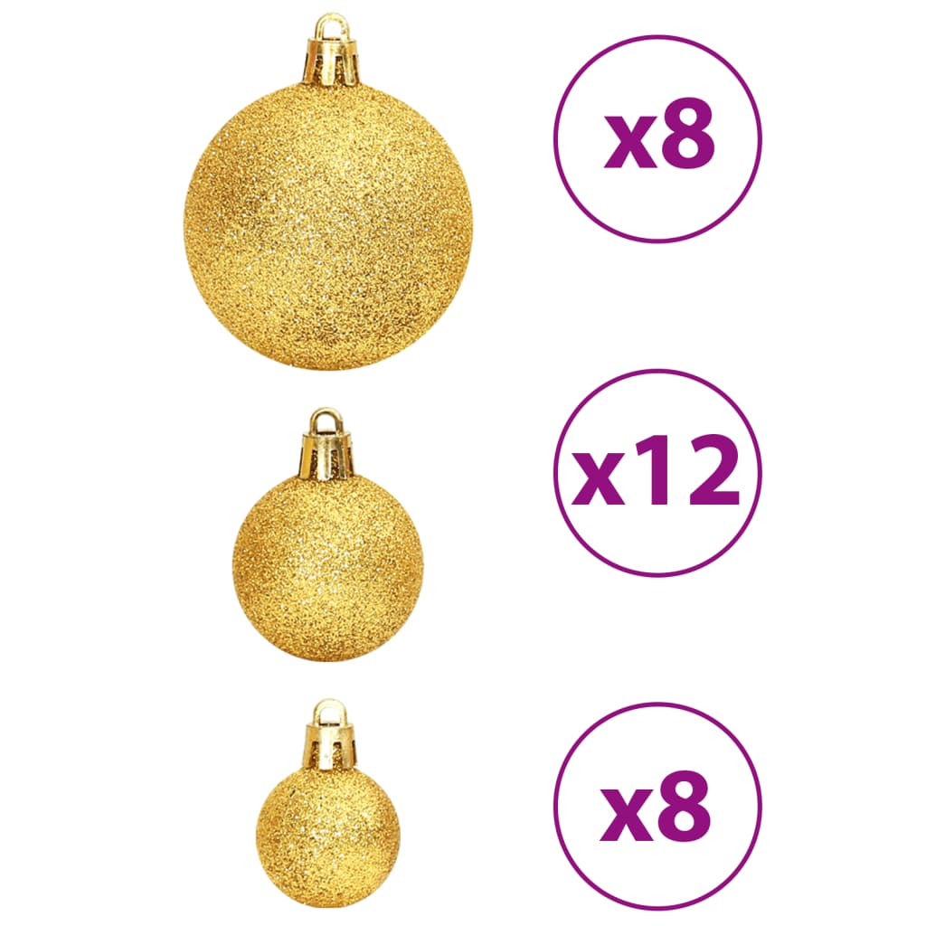vidaXL Χριστουγεννιάτικες Μπάλες 100 τεμ. Χρυσές και Μπορντό 3/4/6 εκ.