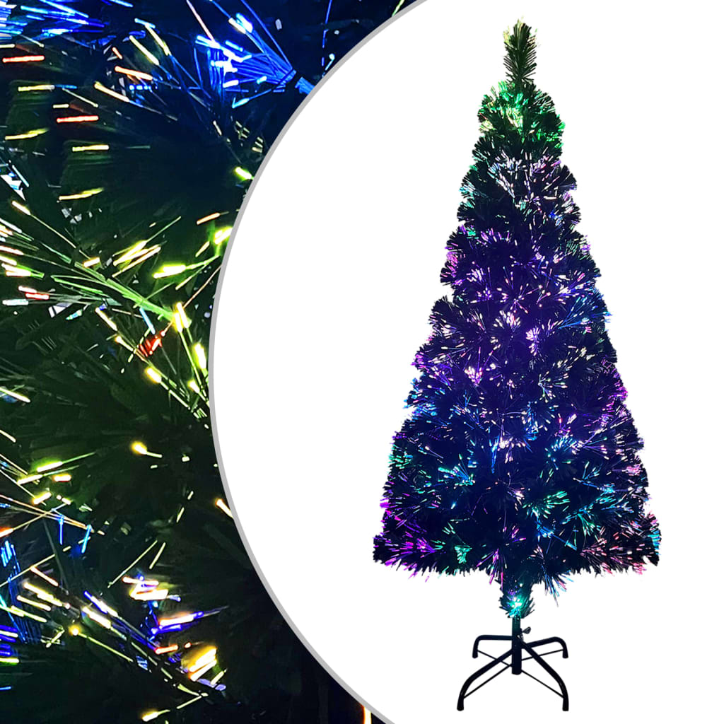 vidaXL Χριστουγεννιάτικο Δέντρο Τεχν & Βάση Πράσινο Οπτικές Ίνες 240εκ